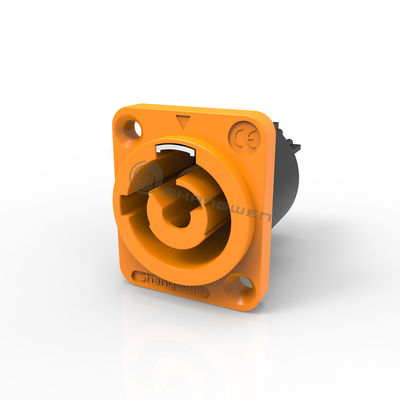 20A 250V IP65 3pin Waterproof Connector Chassis Powercon socket Yellow