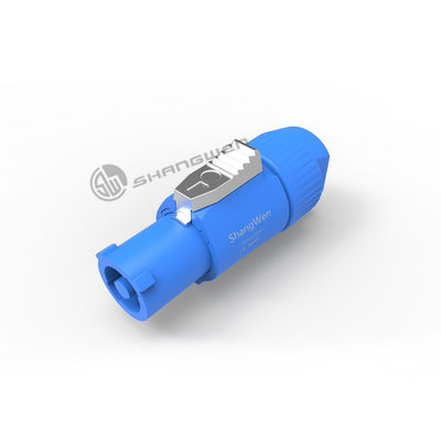 Blue Power Wire Connectors Industrial Powercon Plug Wiring Harness