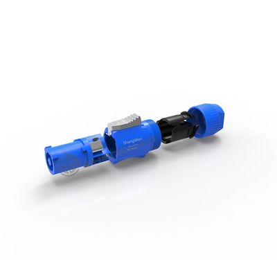 Blue Power Wire Connectors Industrial Powercon Plug Wiring Harness