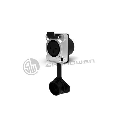 Mini XLR Female Connector Socket 3 Pin Connector Waterproof Outdoor