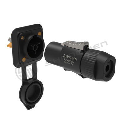PA6 Plastic Male Waterproof Power Connector Corrosion Resistance For LED Display