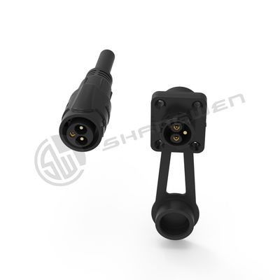 Solder 3pin M19 Connector Overmolded Black Nylon PA66 Aluminum Alloy Shell