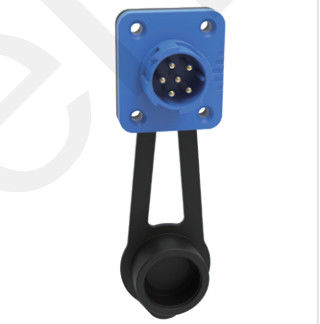 5pin Blue M19 Connector 15A Solder Overmolded Aluminum Alloy Shell Nylon IP67