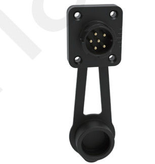 6pin Black M19 Waterproof Connector 15A Solder Overmolded Aluminum Alloy Shell Nylon IP67