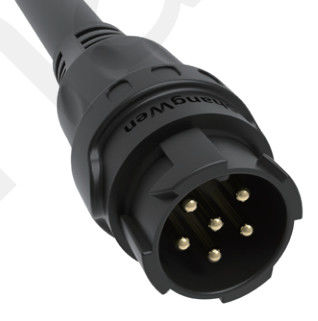 6pin Black M19 Waterproof Connector 15A Solder Overmolded Aluminum Alloy Shell Nylon IP67