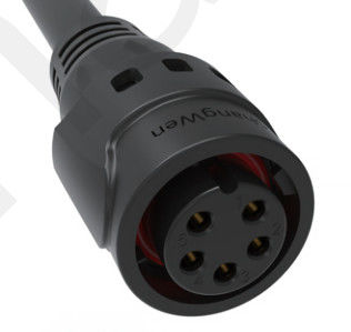5pin Black M19 Connector 15A Solder Overmolded Aluminum Alloy Shell Nylon IP67