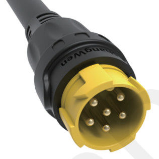 IP67 M19 Connector 6pin Yellow 15A Solder Overmolded Aluminum Alloy Shell Nylon