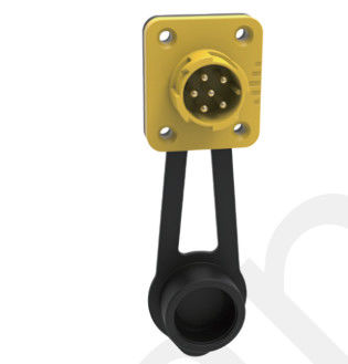 IP67 M19 Connector 6pin Yellow 15A Solder Overmolded Aluminum Alloy Shell Nylon
