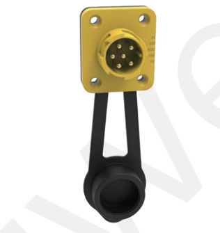 M19 Connector 5pin Yellow 15A Solder Overmolded Aluminum Alloy Shell Nylon IP67