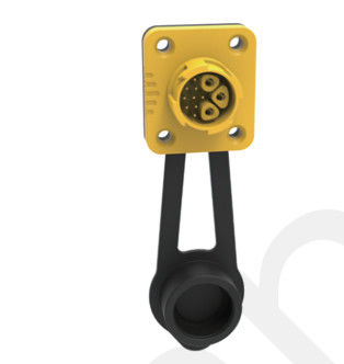 Aluminum Alloy Shell M19 Connector 12pin Yellow 20A Solder Overmolded Nylon IP67
