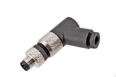 Waterproof M8 Angled Plastic Plug with Screw Terminal IP67 3/4pin