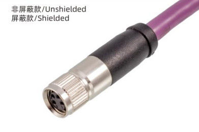 IP67 M8 Straight Female Overmolded Plug with Damping 3-8A 5B 4D