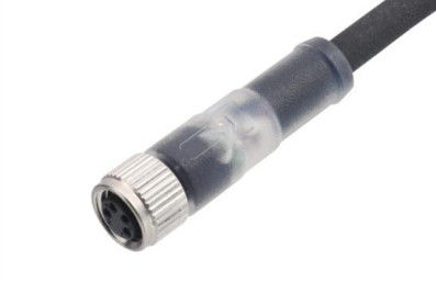 Industrial Grade M8 Straight Female Overmolded Plug with LED IP67 3/4/6/8A 5B 4D