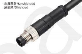 3/4/6/8A M8 Straight Male Overmolded Plug with IP67 Rating and Overmolded Plug Design