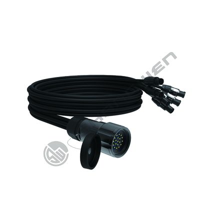 Powercon True1 Industrial Application IP67 Waterproof Male Connectors Split Cable Extension 6 Head Power Cord for Commercial