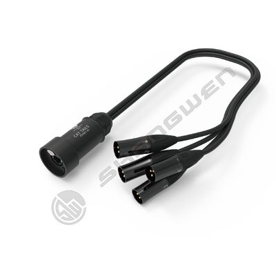 4-Channel 3-Pin XLR Adapter Cable with RJ45 Female Converter Xlr 3 Male Pins to Power Application Extension Connector Cable
