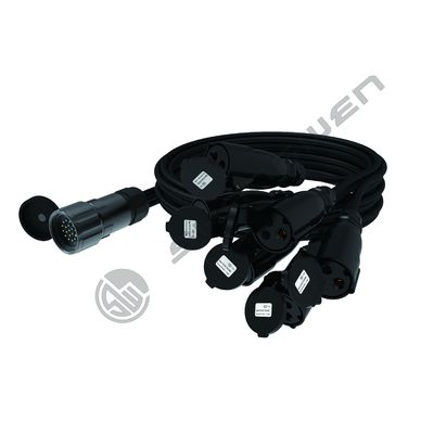 19-Pin Socapex Extension Cable with 6-Way Breakout 16A Power Cable for Stage Lights LED Moving Head Assembly Connectors