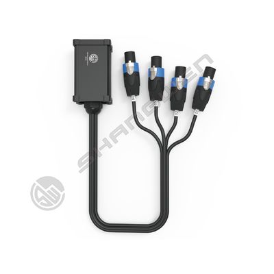 4 Channel 4 Pin Female Connector Electrical Glass Reinforced OEM OFC Loud Speaker Cable with Speakon Junction Box