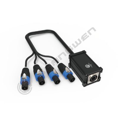 4 Channel 4 Pin Female Connector Electrical Glass Reinforced OEM OFC Loud Speaker Cable with Speakon Junction Box