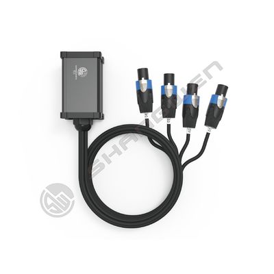 4 Channel 4 Pin Female Connector Electrical Glass Reinforced OEM OFC Loud Speaker Cable with Speakon Junction Box