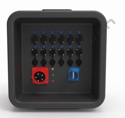 Stage Light Power Distribution Box 12 Channels 32A 5 Pin Style Waterproof