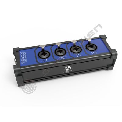 4-Channel Cat 5/6 Ethernet XLR Aluminum Ethernet Converter DMX RJ45  to 4 6.35 Combo Connectors Cable Audio Adaptor Extender Box