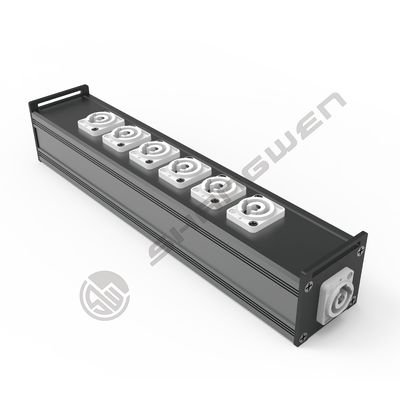 6-Port PowerCON Audio Distribution Output Box Screw-In Installation Aluminum Construction