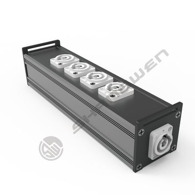 6-Port PowerCON Audio Distribution Output Box Screw-In Installation Aluminum Construction