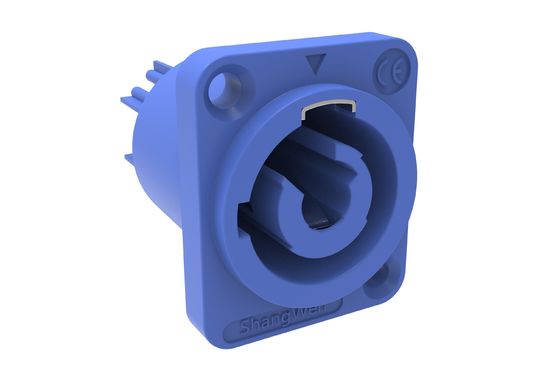 Indoor Use IP44 Triple Core Male Powercon Connector 3 Pin Audio Video Input Port Lockable Speakon Plug 20A 250V AC Blue