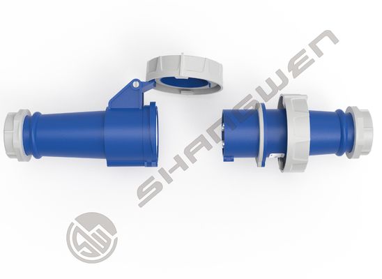 IP67 Industrial Male Female Plug 220V 16A 3 Pin Single Phase Blue Shell Connector for Outdoor Industrial Electronics