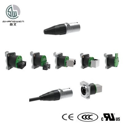 Panel Mount Waterproof Rj45 Network Connector Right Angle Shield Female RJ45 Connector