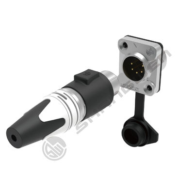 Industrial Electronics Accessories Waterproof 5 Pin XLR Female Jack Panel Mount Connector with Sealed Rubber Jacket