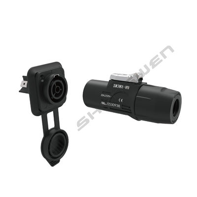Sealed IP65 Waterproof Power Connector 3 Conductor Male Plug Powercon