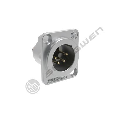 4-Pin XLR Mount Connector Indoor Audio IP40 Protection 4-Pole Wireless DMX Cable Connectors Sliver XLR Female Male Connector