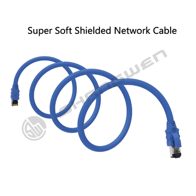 Blue Rj45 CAT6A SFTP  Ethernet  Network Cable Internet 4pair CE UL multiple copper twist 100% oxygen-free copper Black CAT6A