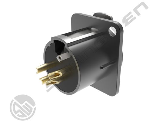 Black XLR Audio Video Female Connectors 4-Pin 4-Pole Plug Socket Zinc Alloy Housing Indoor IP40 Protection