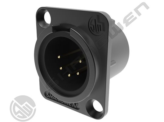 5-Pin XLR Male Audio Connector IP40 Zinc Alloy Shell in Gold Indoor Microphone Audio Cable Plug in Black Silver XLR 5 pole