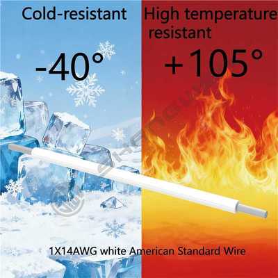 Power Cord White 14AWG Stranded Conductor Wire 600V 105 VW-1 PVC Wire  UL AWM 1015 14AWG 105℃ 600V VW-1 UL FT1 600V PVC Wire