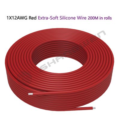 Power Cord 12 AWG Silicone Wire 12 Gauge Wire Tinned Copper Standard High-Temperature Hookup 12 Gauge  Red Flexible Wire