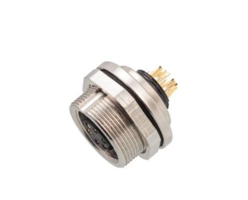 M9 Female Back Mount Socket(solder)  IP67 2\3\4\5\6\7\8 Pin Industrial Connector
