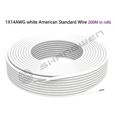 14AWG Power Cord White 14AWG Stranded Conductor Wire 105 VW-1 PVC Wire AWM 1015 14AWG 105℃ 600V VW-1 FT1 600V PVC Wire
