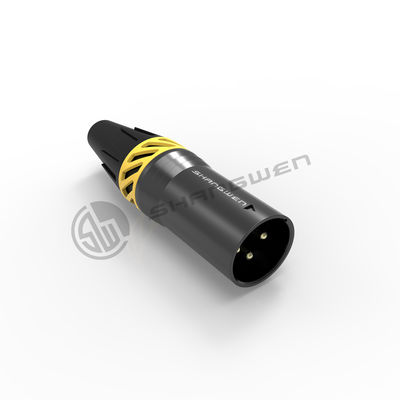 Máy kết nối XLR nhỏ màu đen chống nước IP65 Máy kết nối 3 chân cắm nam
