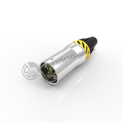 7.5A XLR Connector 5 Pin Waterproof IP65 Silver Male Plug For Audio