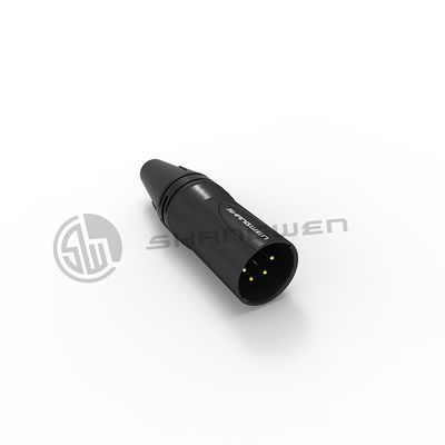 7.5A XLR Connector Electrical Black Audio 4 pin Connector Male Plug