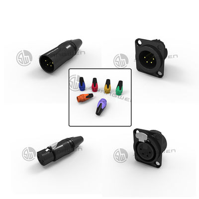 Nội thất tùy chỉnh XLR 4 chân nam nữ kết nối cắm ổ cắm xốp kẽm Shell