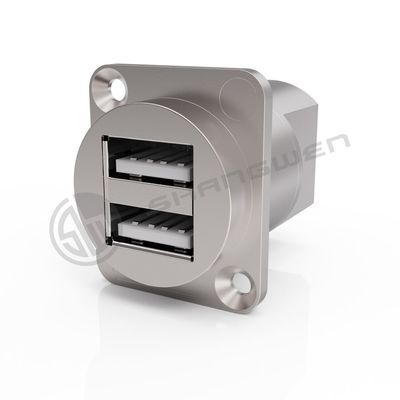 Ip65 chống nước USB Connector Panel Mount Cổng kép 4 pin Cáp kết nối dữ liệu