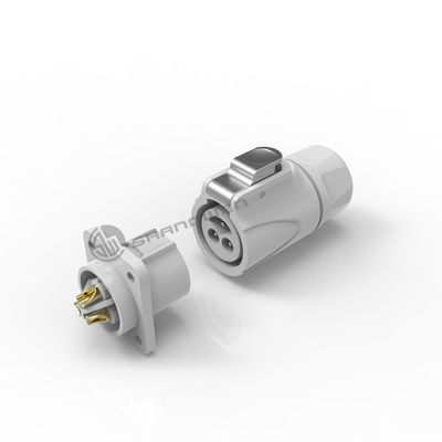Đen IP67 Power Connector Plug ẩm chống ẩm 3 lõi Powercon nam