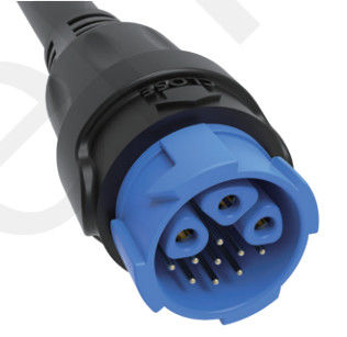 Đầu nối M19 12pin Blue 20A Hàn vỏ hợp kim nhôm quá mức Nylon IP67