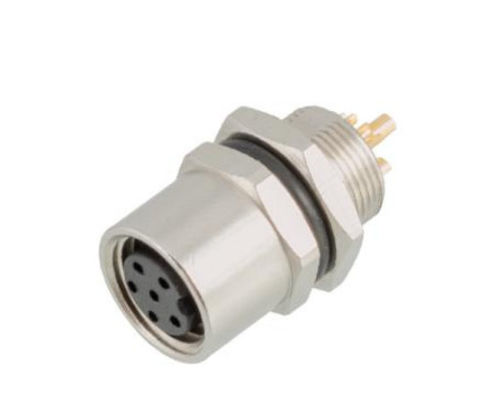 IP67 thấm nước công nghiệp M8 ổ cắm nữ với mặt trước và 3/4pin vít đầu cuối