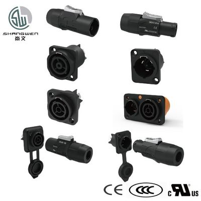 Outdoor Power LED IP65 Waterproof Male Plug Connector 3Pin 250V Speakon Connector cho phụ kiện điện tử công nghiệp